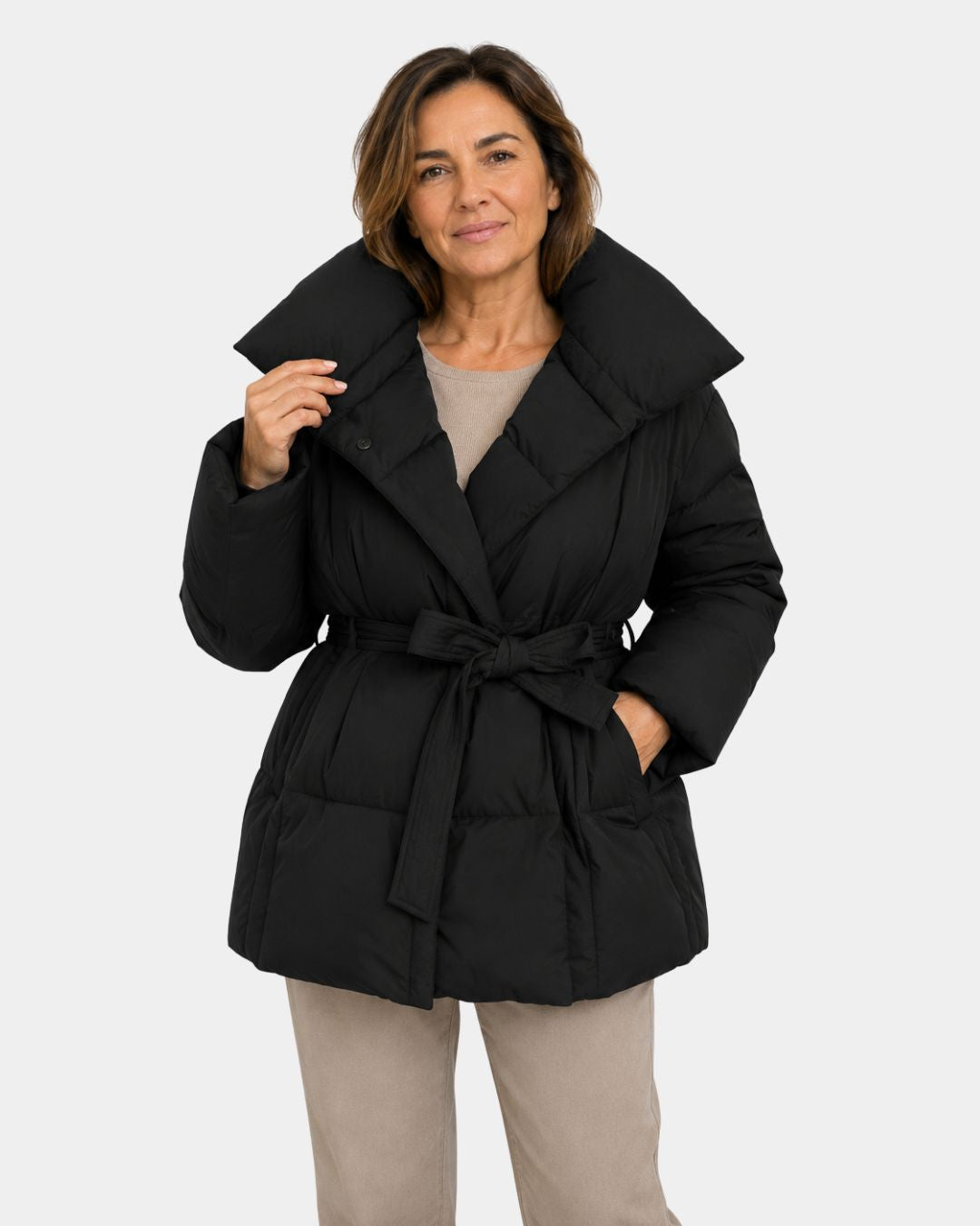 Alixène | Veste matelassée pour femmes avec ceinture à la taille
