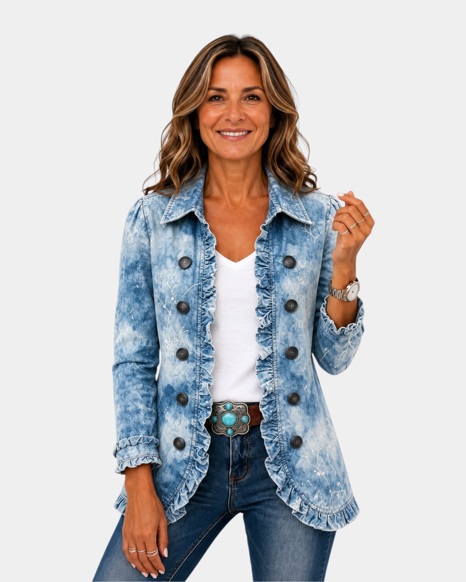 Genoveva | Veste Botanique Dégradée avec Volants