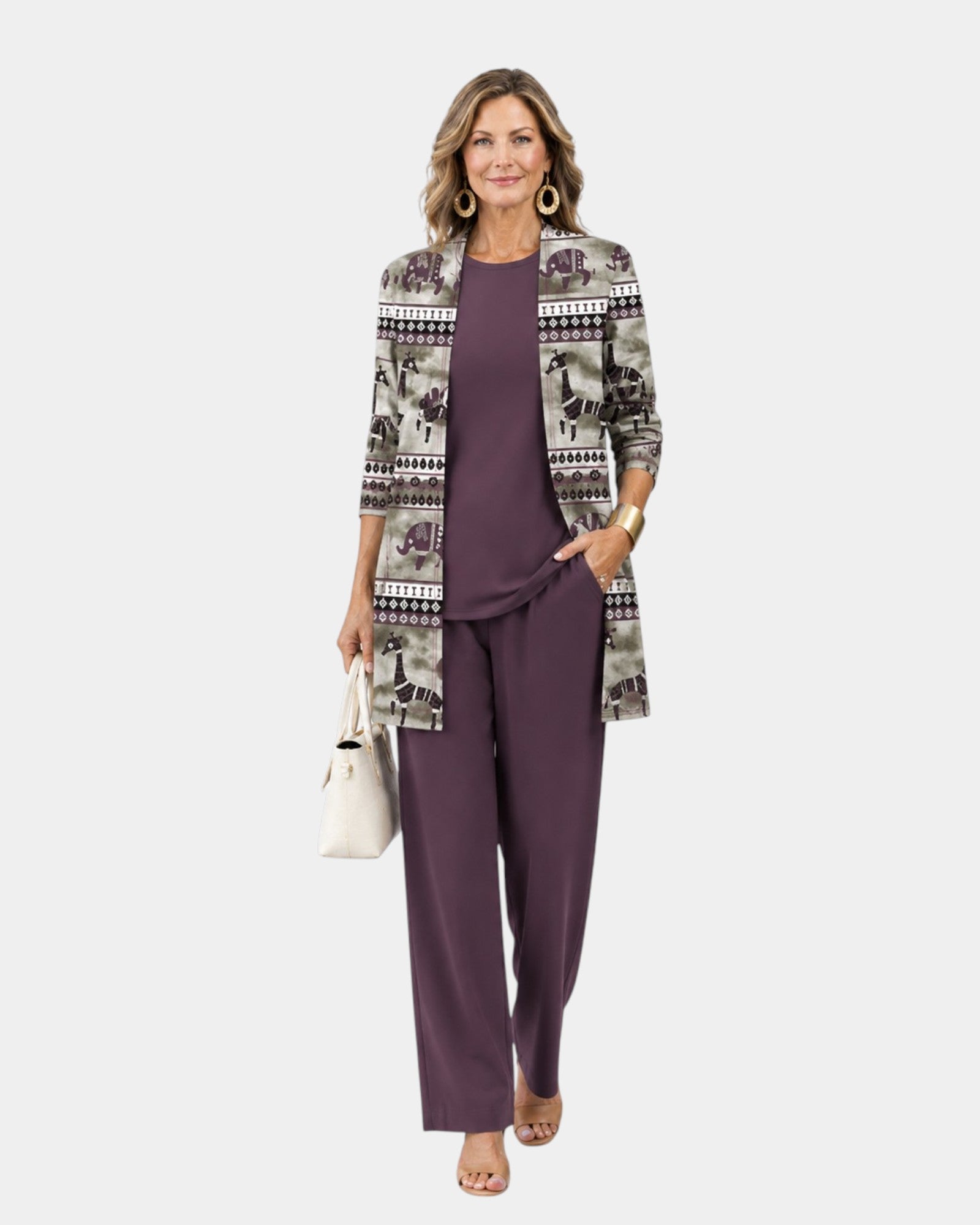 Ruth | Ensemble Monochrome Trois Pièces Prune