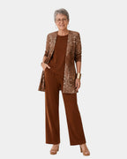 Clara | Ensemble Trois Pièces Marron Chaud