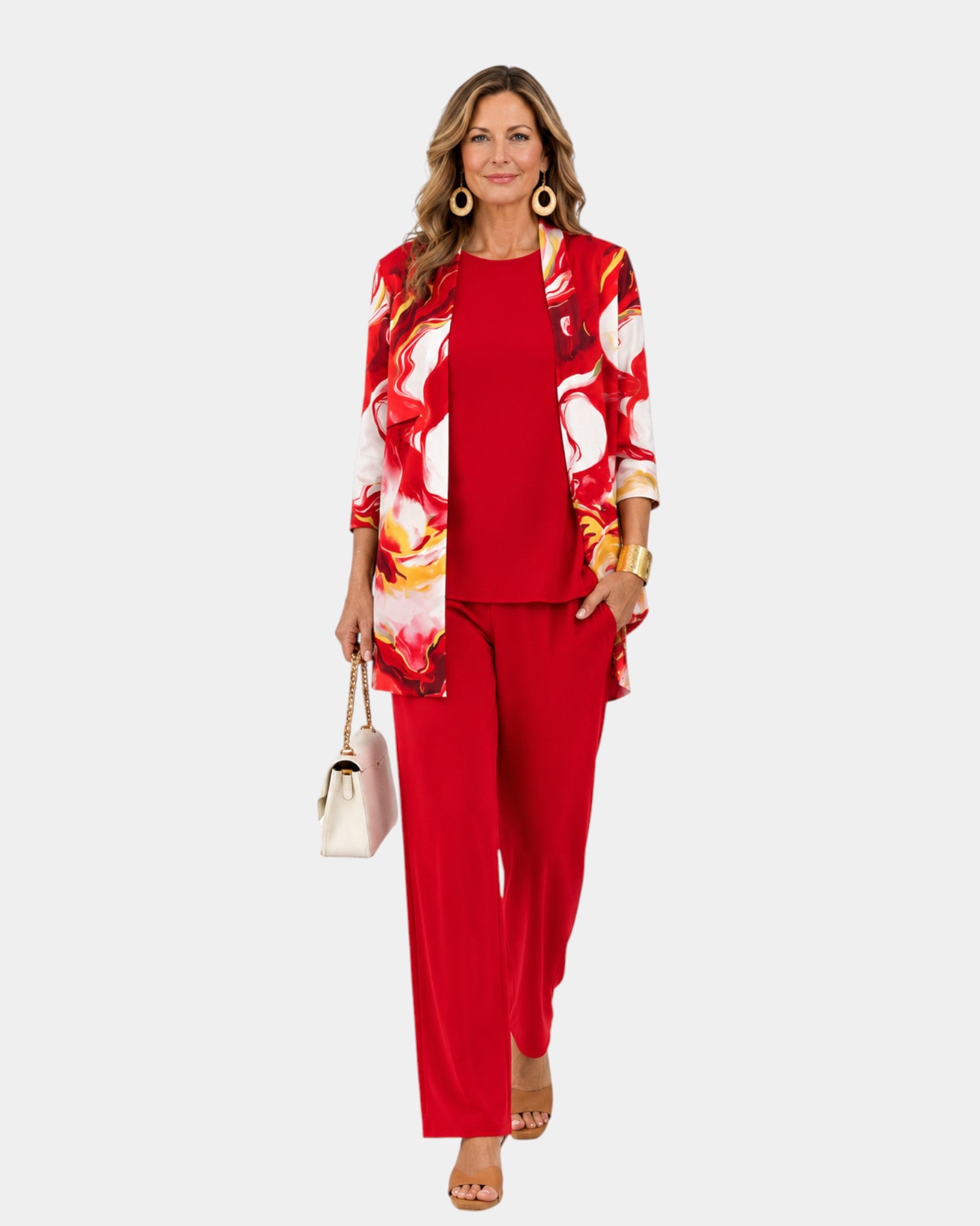 Ivy | Ensemble floral rouge en trois pièces