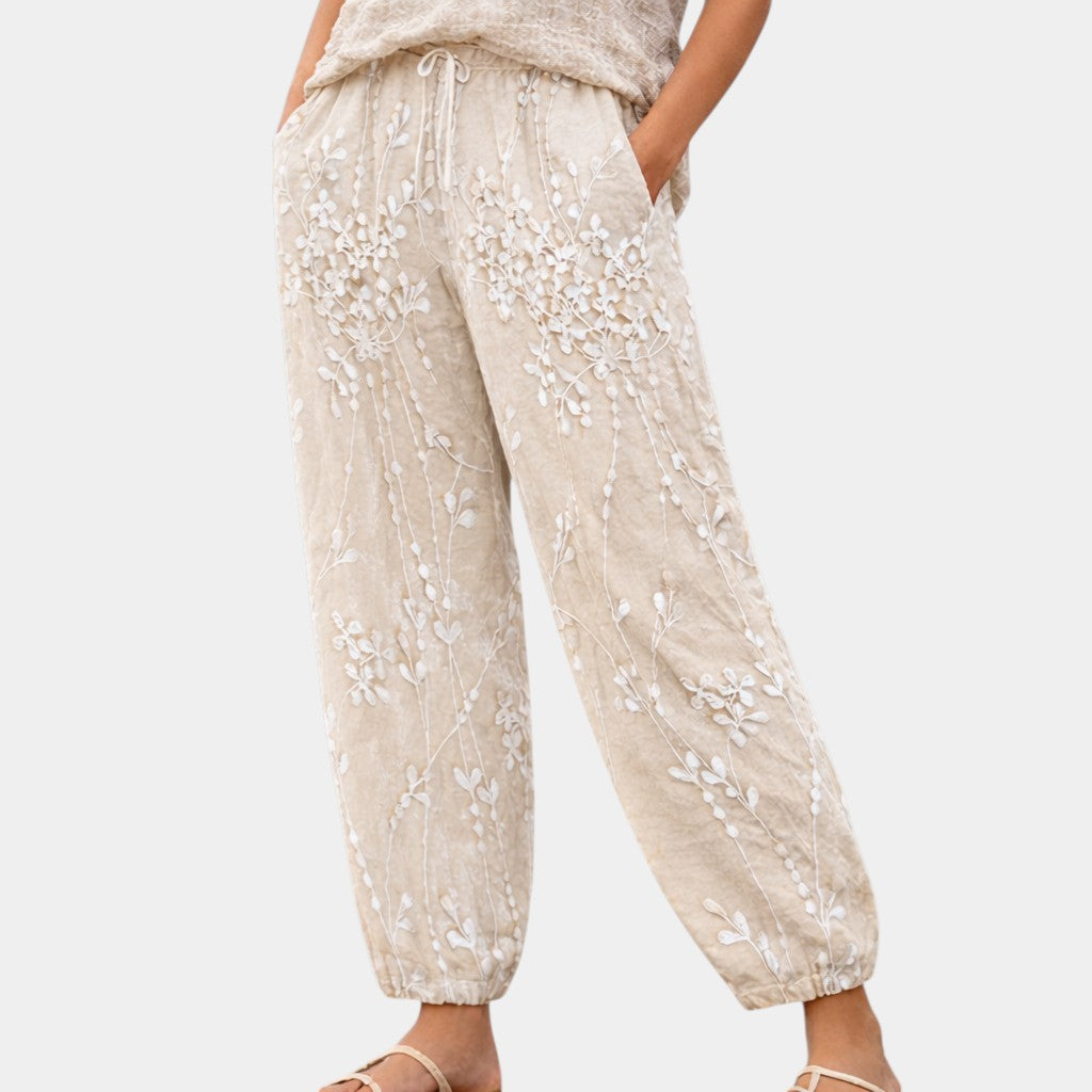 Eleanor | Pantalons Imprimés avec Design de Vignes