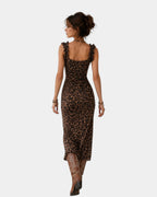 Charlise | Robe midi léopard