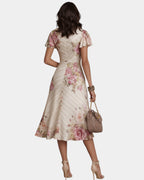 Bibiane | Robe midi à fleurs