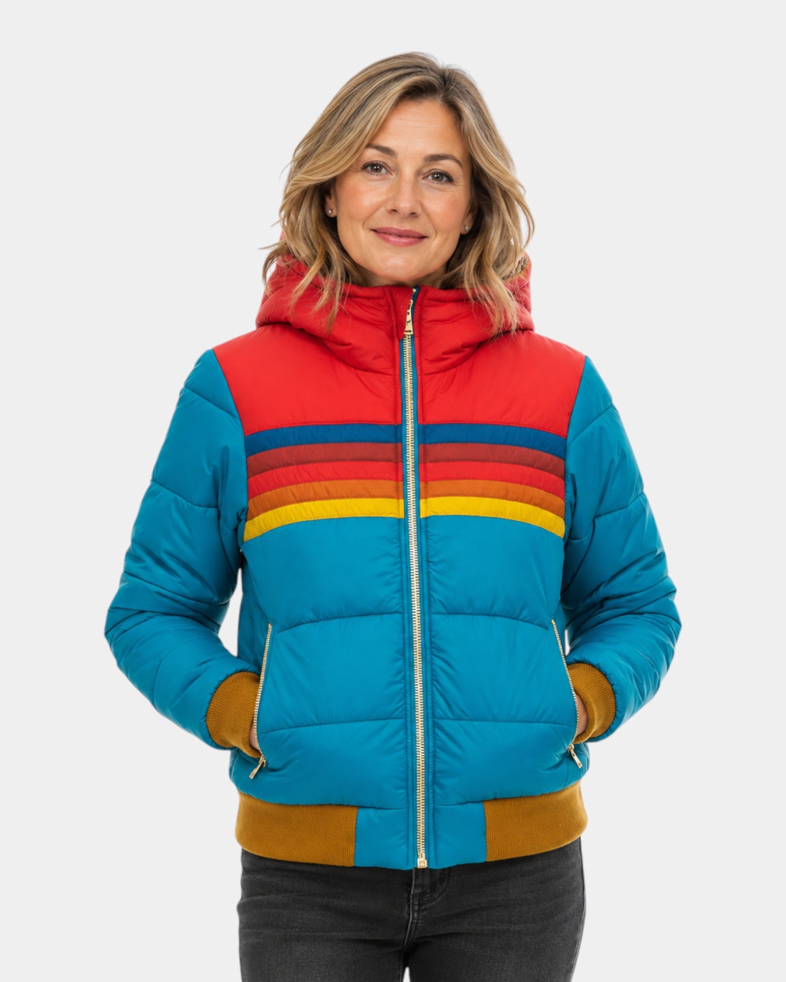 Liorisse | Veste puffer rétro à rayures