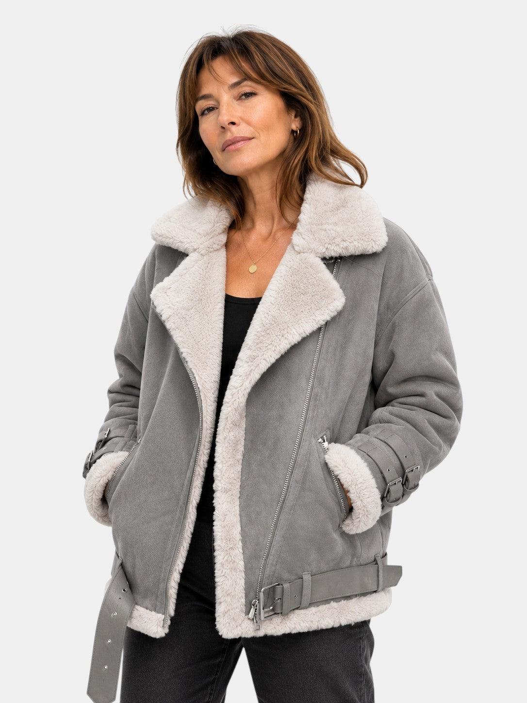 Estélya | Manteau premium en imitation peau de mouton