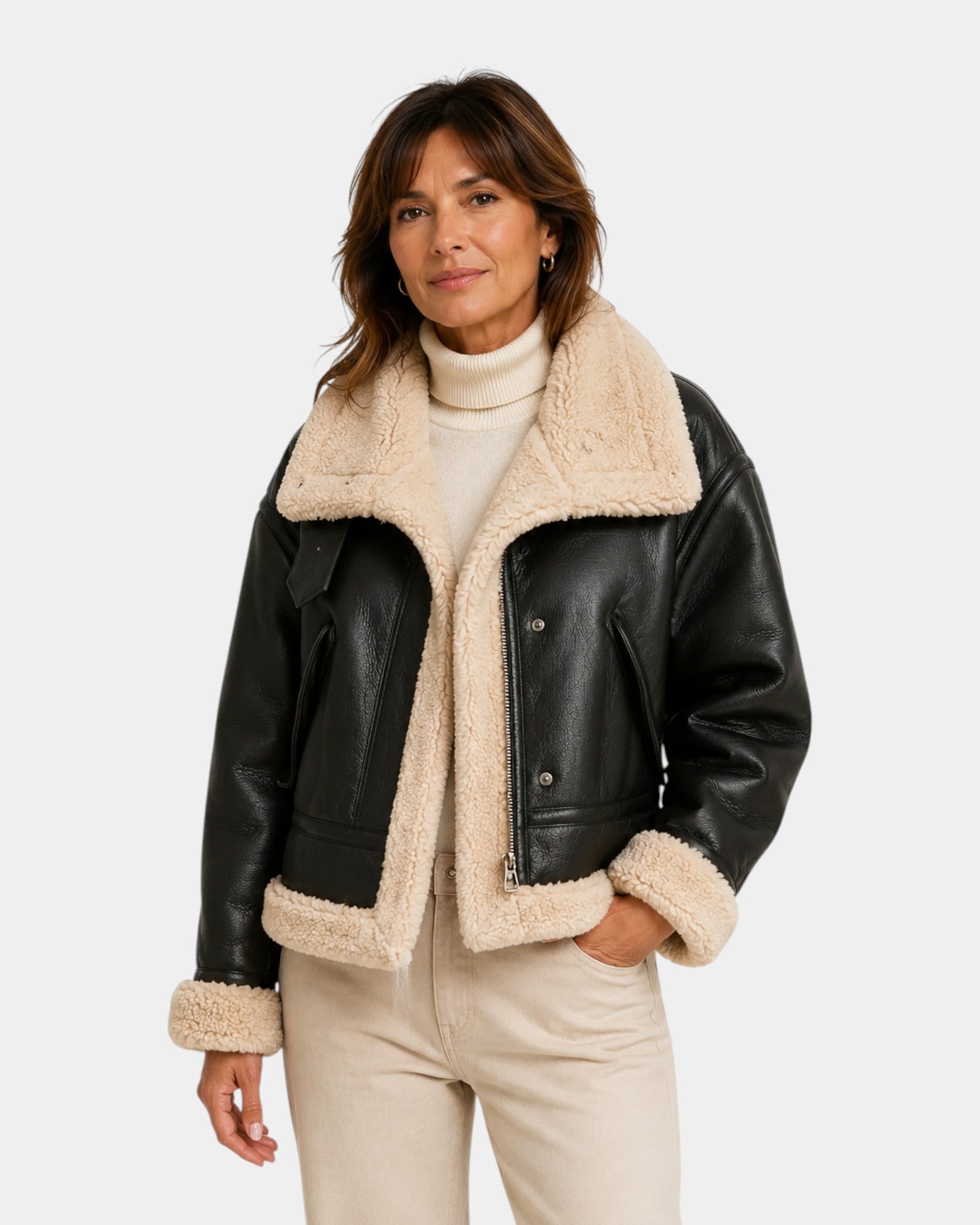 Brisélia | Veste bomber en similicuir