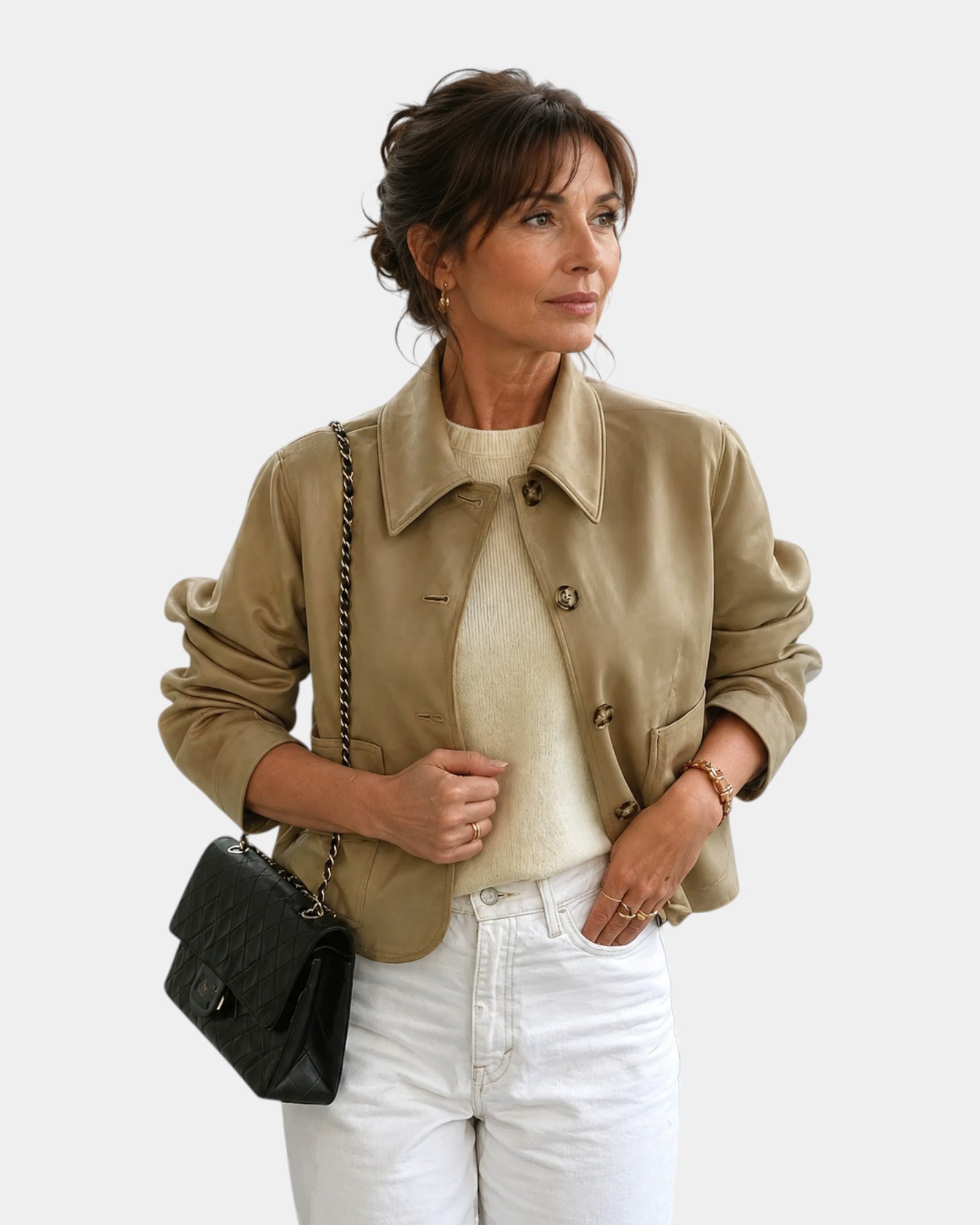Ysalie | Veste en suède à boutons