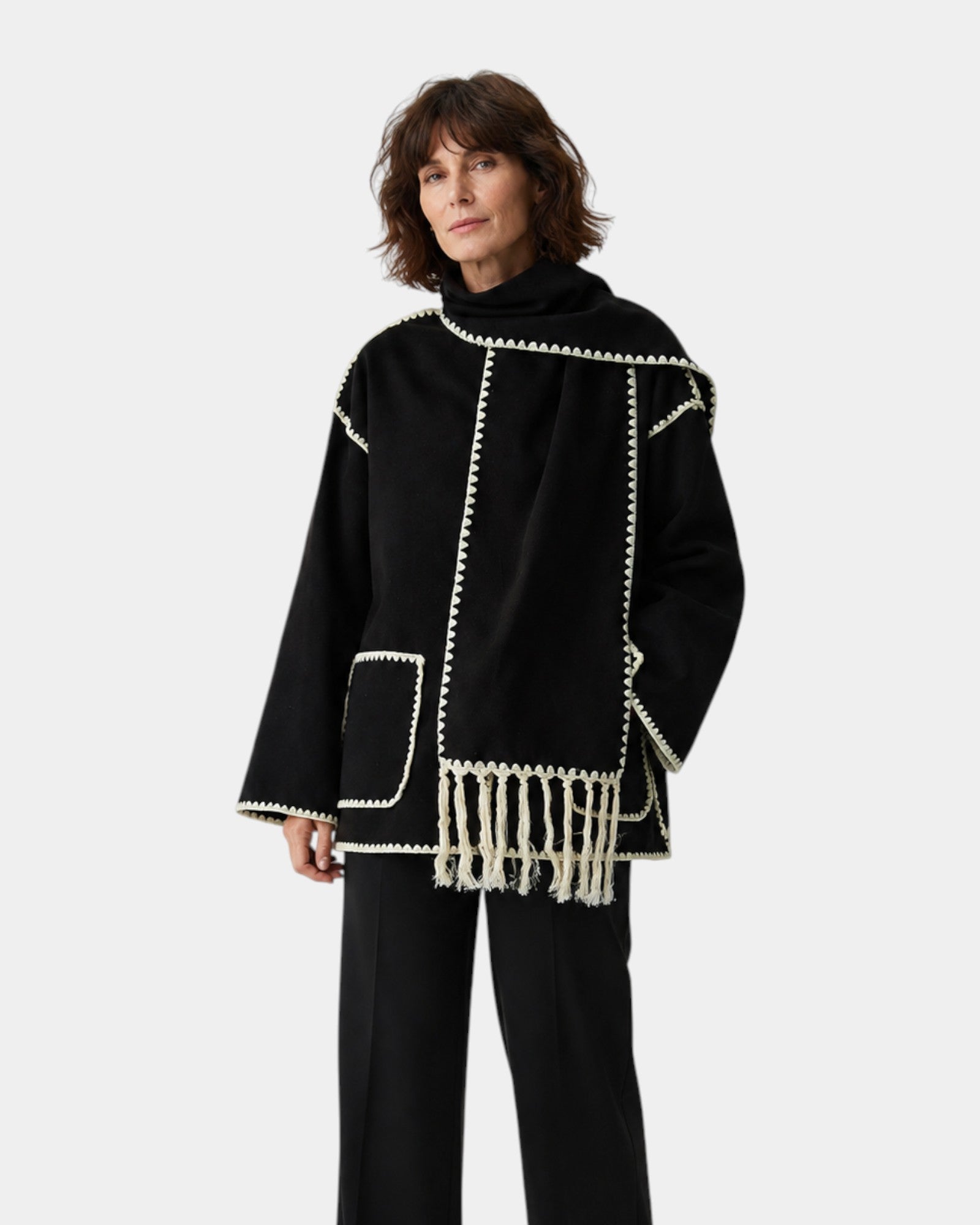 Livéanne | Veste cintrée avec écharpe assortie