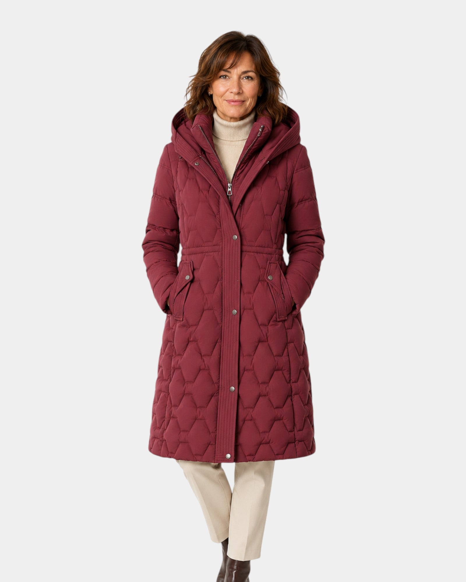 Briseida | Long manteau en duvet avec capuche