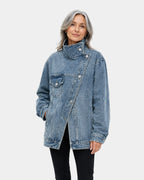 Lucie | Veste vintage délavée à col montant