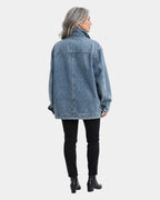 Lucie | Veste vintage délavée à col montant