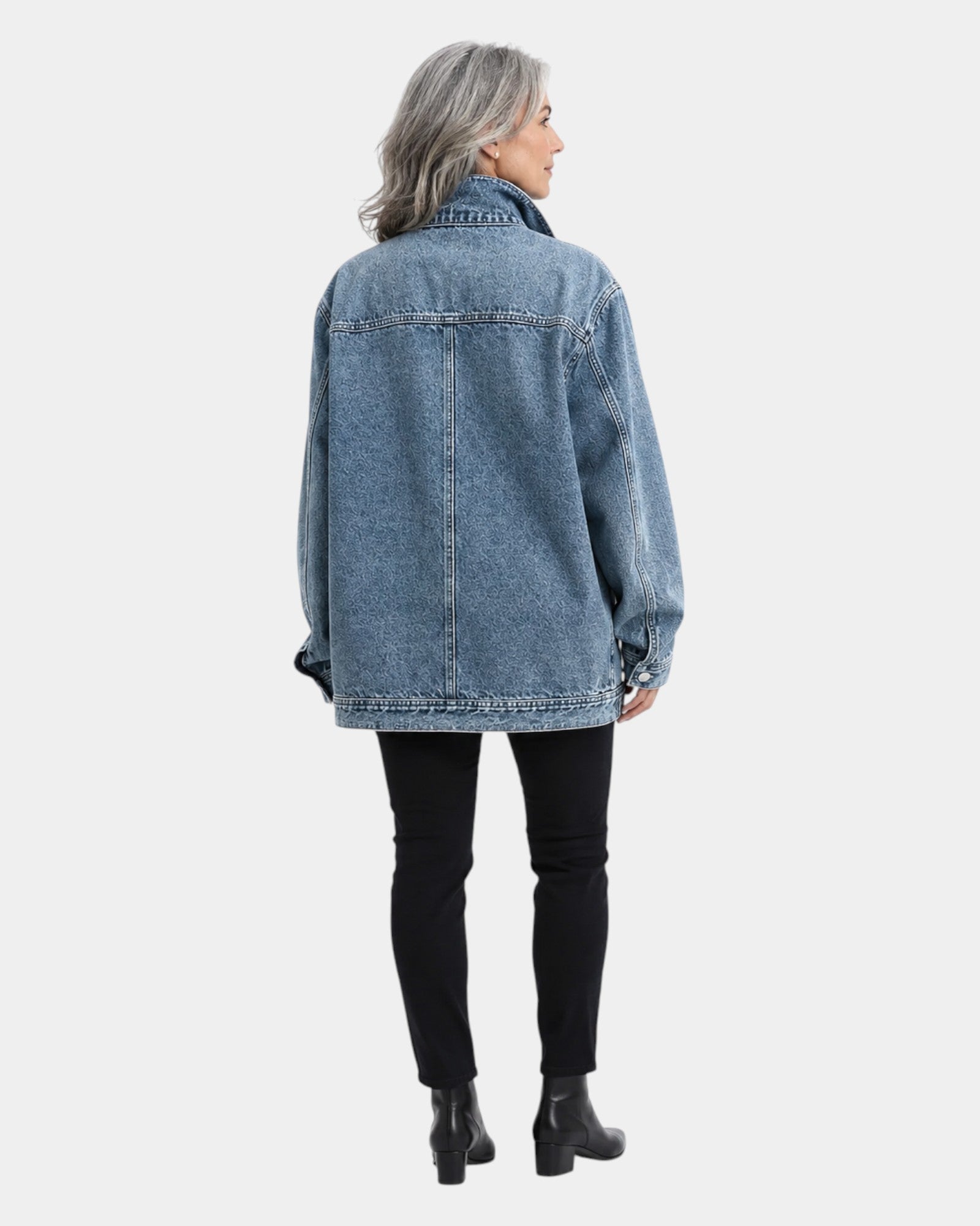 Lucie | Veste vintage délavée à col montant