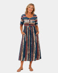 Wendoline | Robe midi élégante à rayures