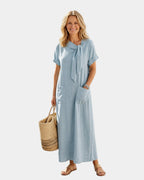 Abelle | Robe maxi avec décolleté noué