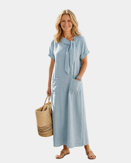 Abelle | Robe maxi avec décolleté noué