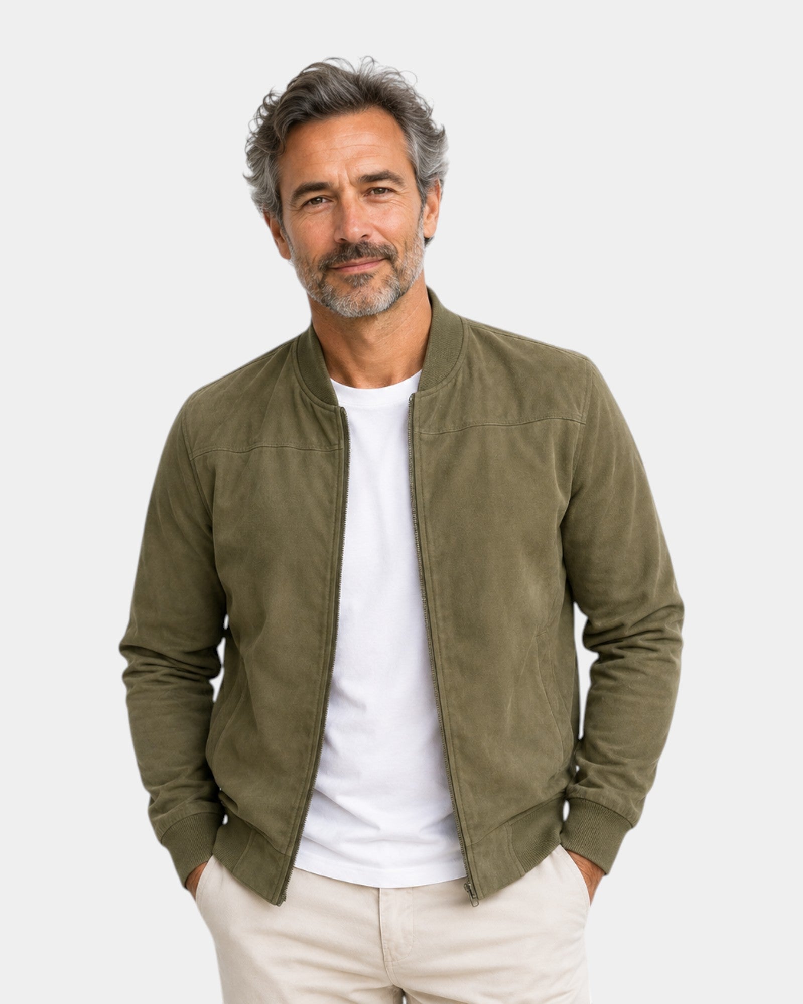 Adrian | Veste bomber en daim premium