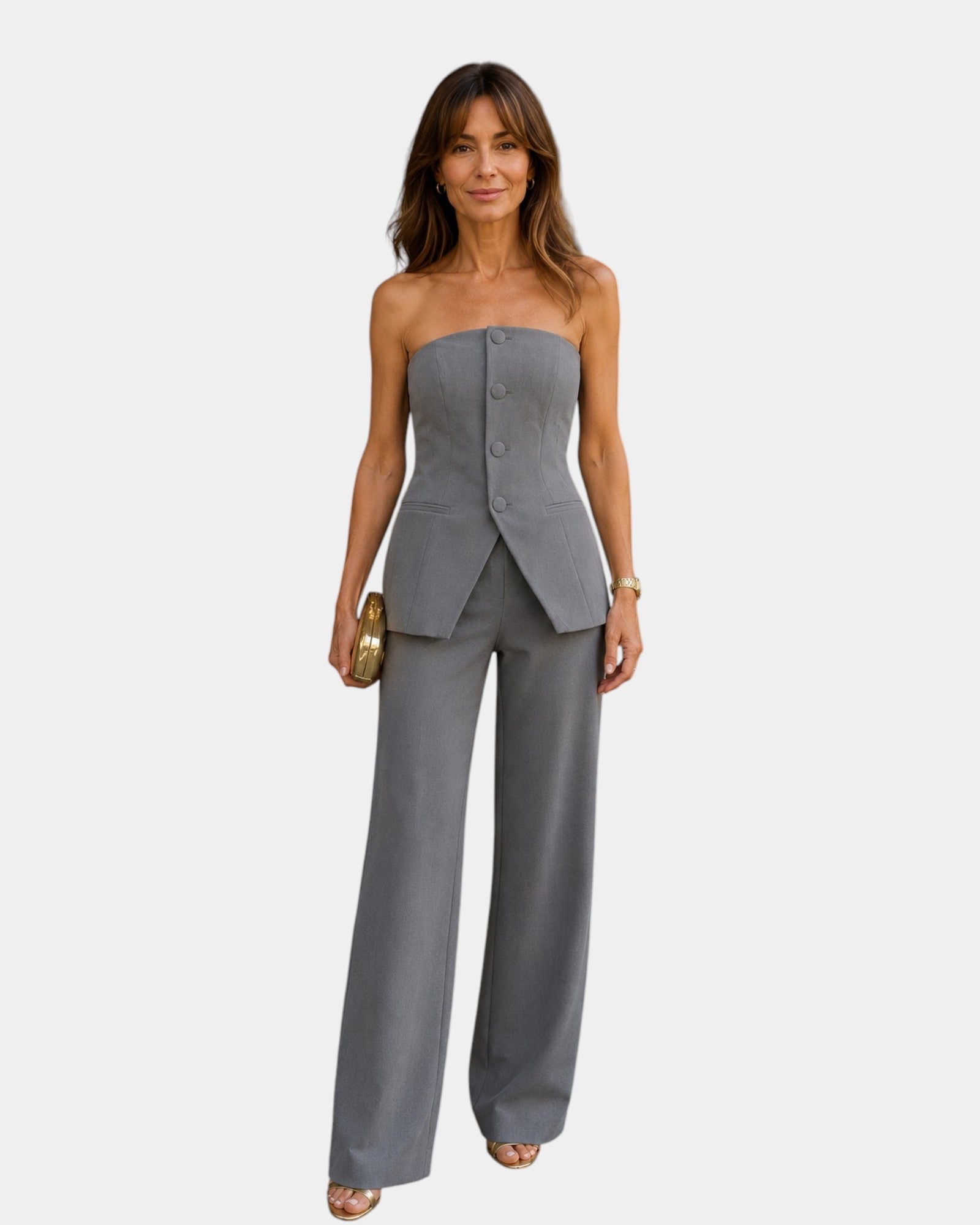 Eda | Ensemble avec top et pantalon à jambes larges