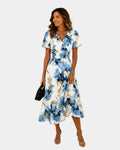 Siloé | Robe midi florale à taille ajustable