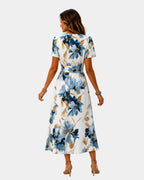 Siloé | Robe midi florale à taille ajustable