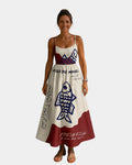 Aéliane | Robe midi à motif