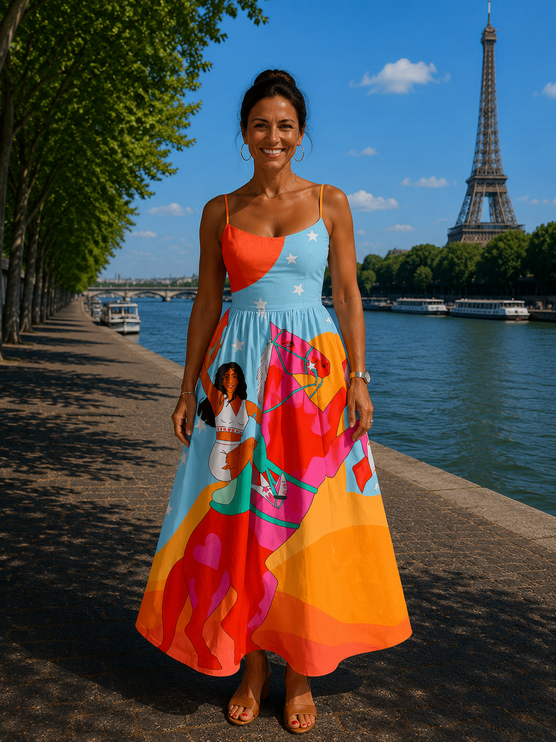 Chanaëlle | Robe midi à motif