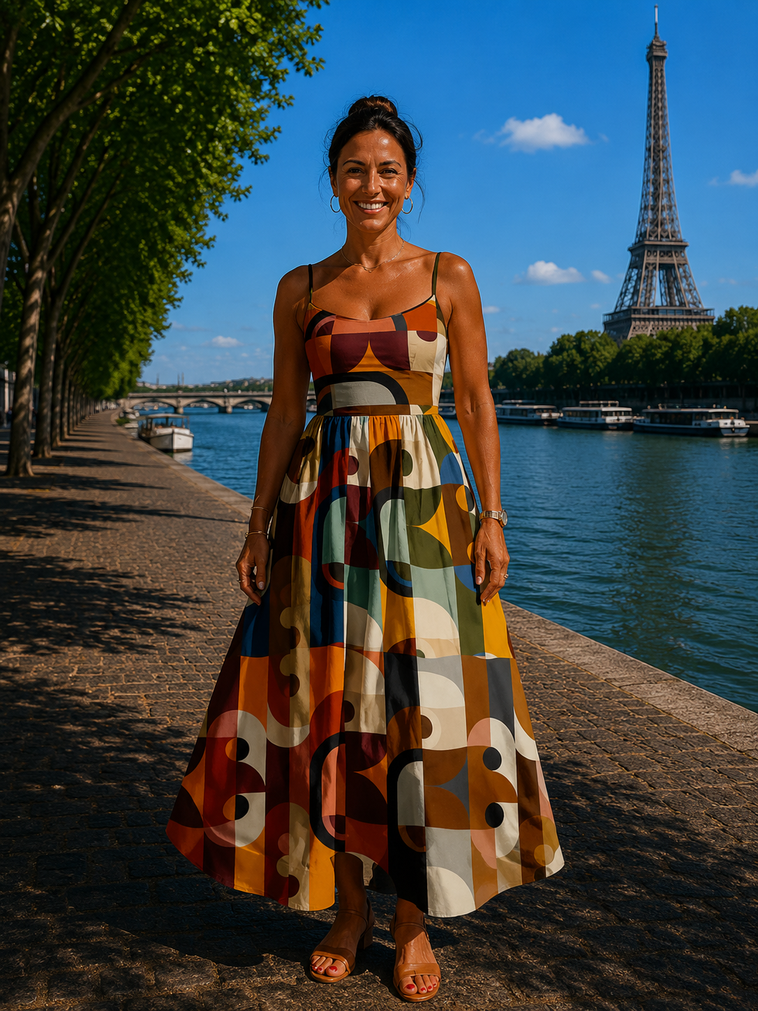 Cloélia | Robe midi à motif