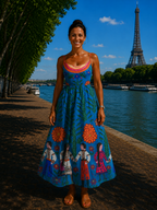 Doriane | Robe midi à motif
