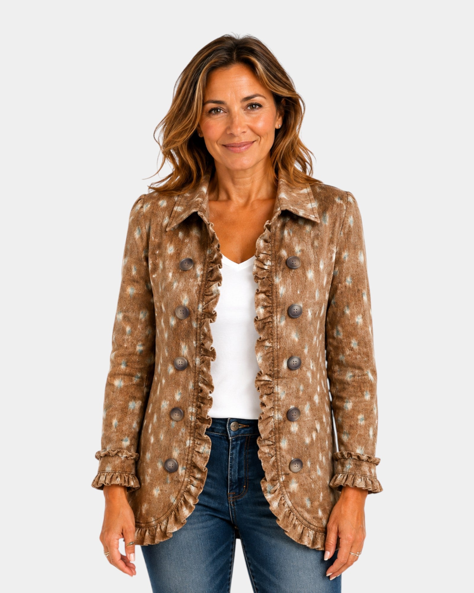 Nicolasa | Veste Imprimé Animal avec Volants