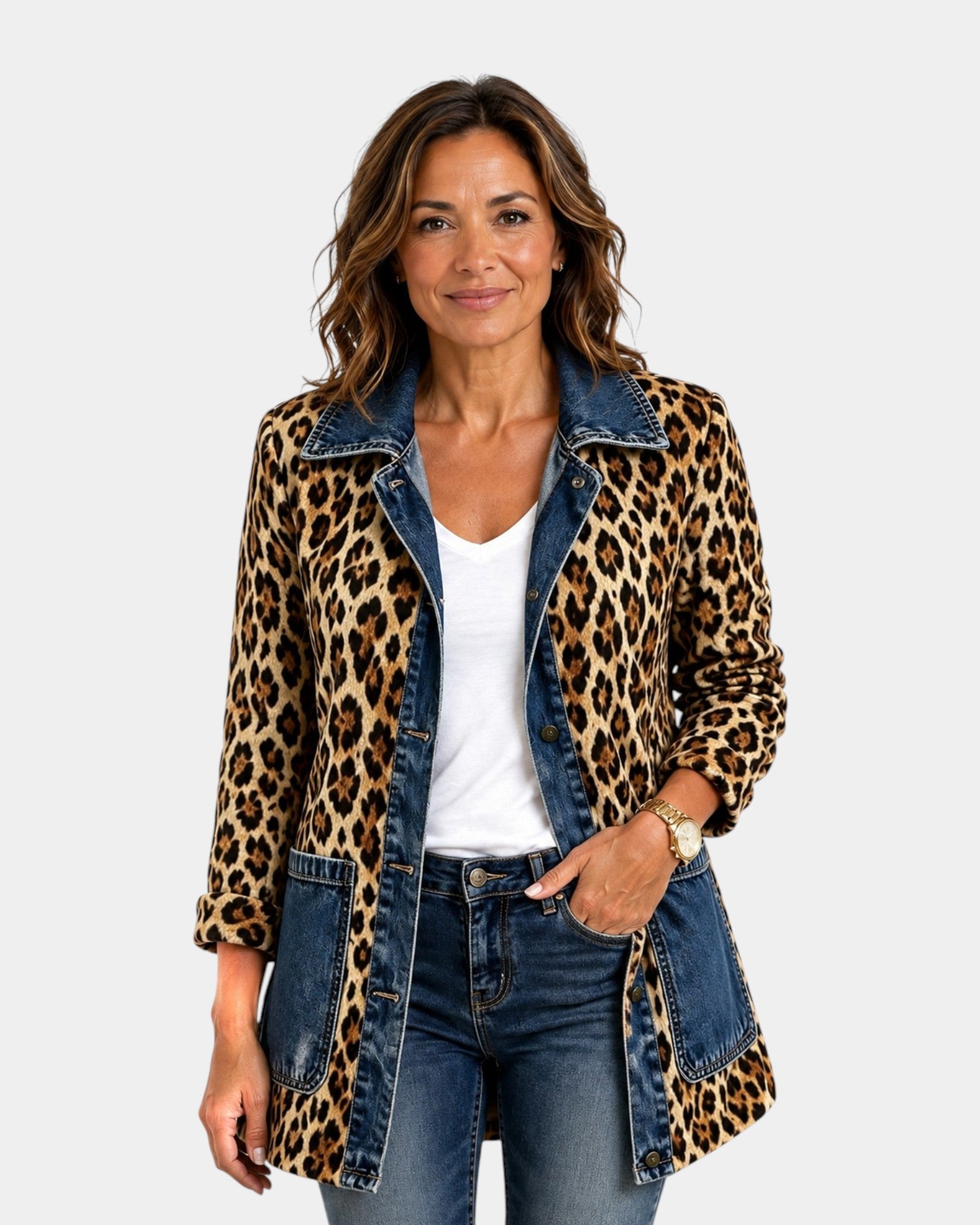 Lorena | Veste Longue en Léopard avec Jean
