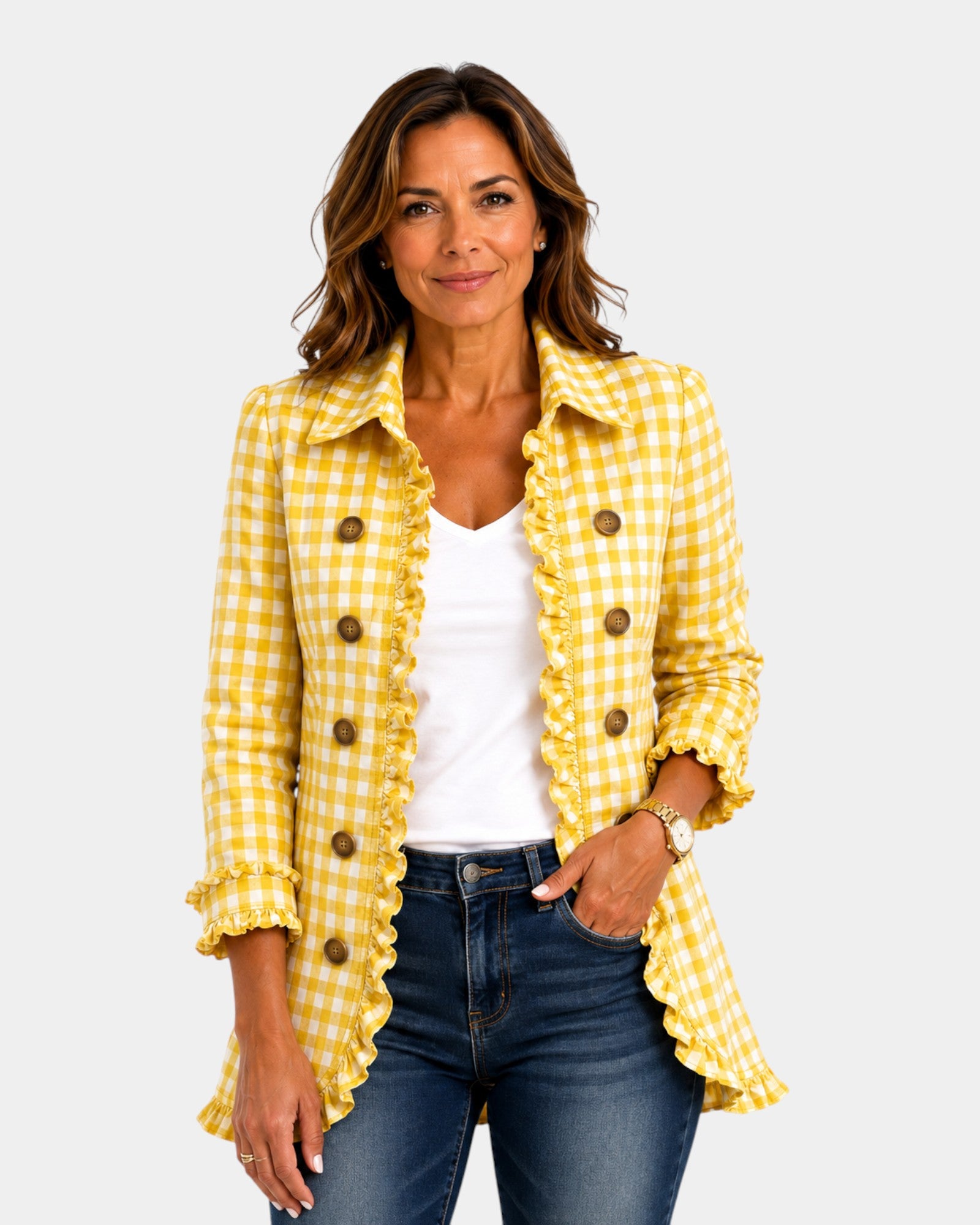 Purificación | Veste à Carreaux Vichy avec Volants