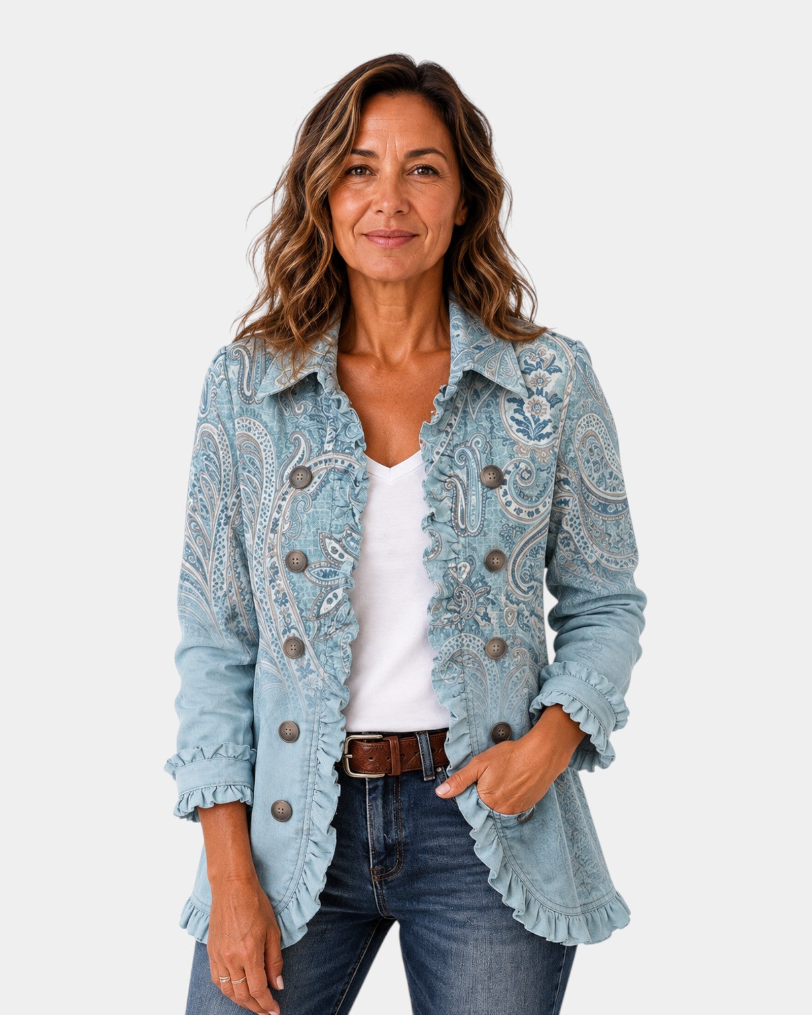 Remedios | Veste en Cachemire Vintage avec Volants