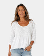 Laure | Blouse Brodée de Fleurs
