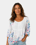Laure | Blouse Brodée de Fleurs