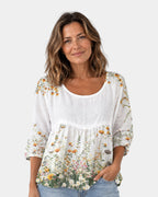 Laure | Blouse Brodée de Fleurs