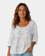 Laure | Blouse Brodée de Fleurs
