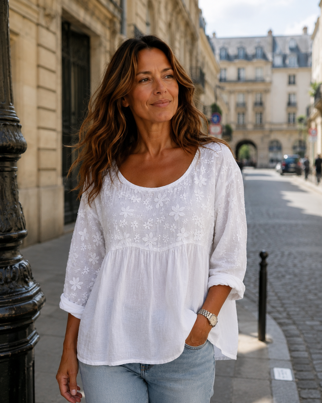 Laure | Blouse Brodée de Fleurs