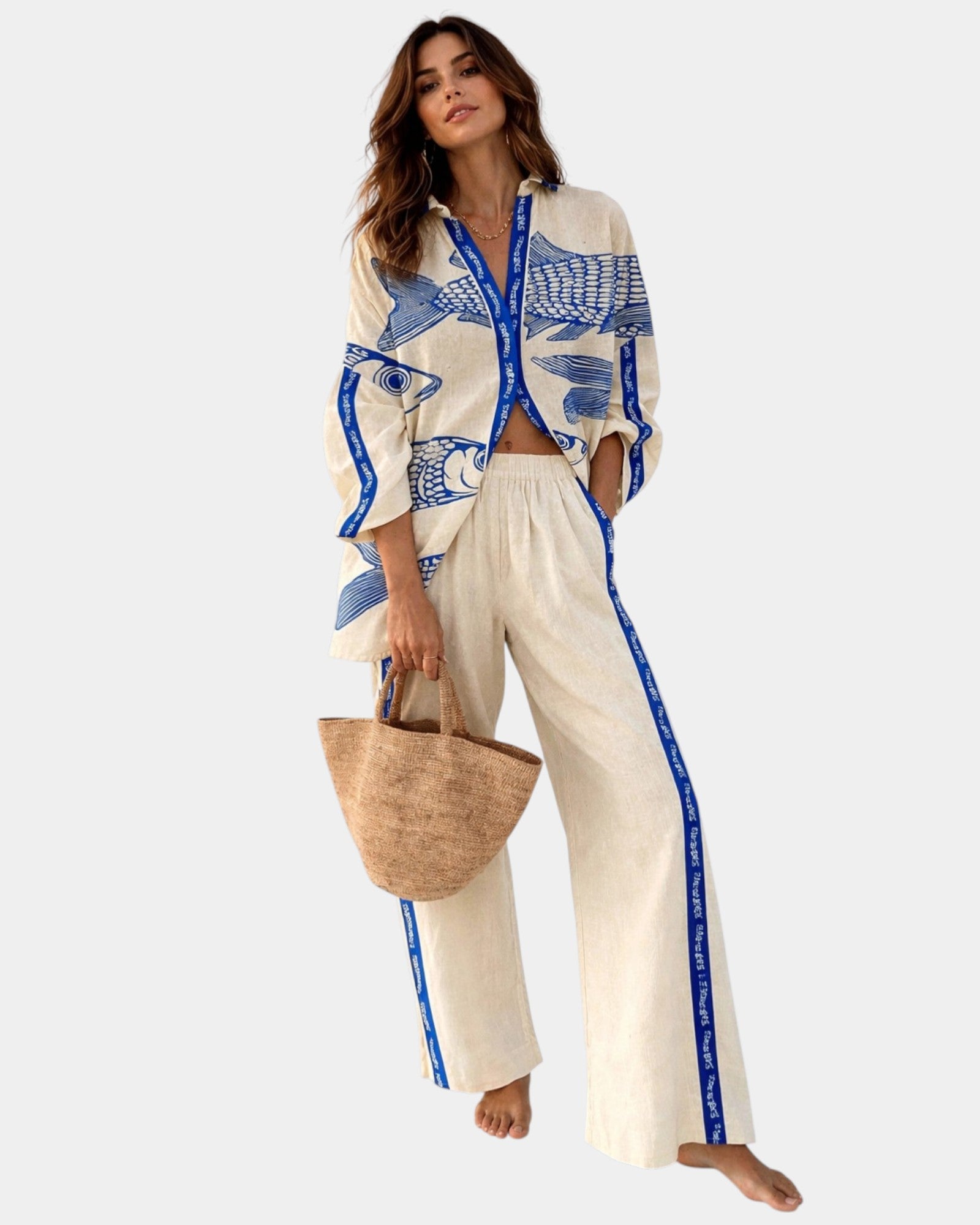 Domitille | Ensemble élégant d’été avec pantalon et chemise
