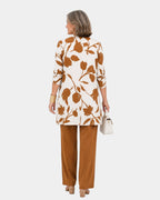 Pearl | Ensemble floral trois pièces camel