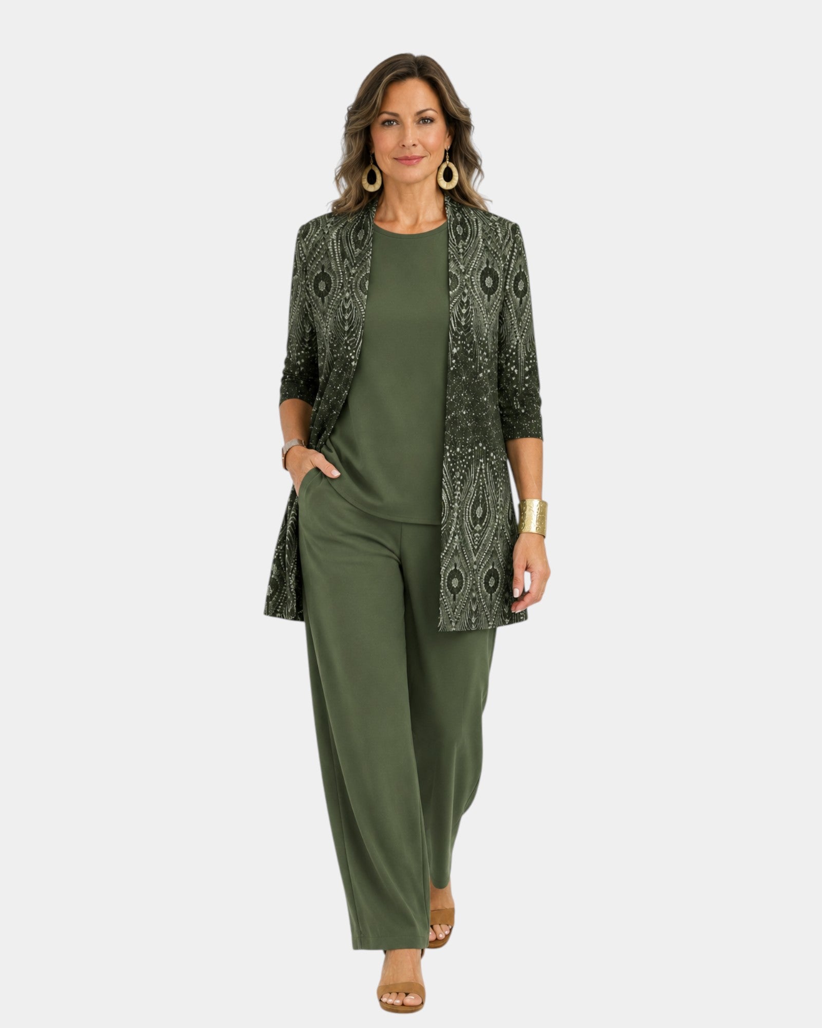 Iris | Ensemble de trois pièces en paisley olive