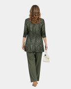Iris | Ensemble de trois pièces en paisley olive