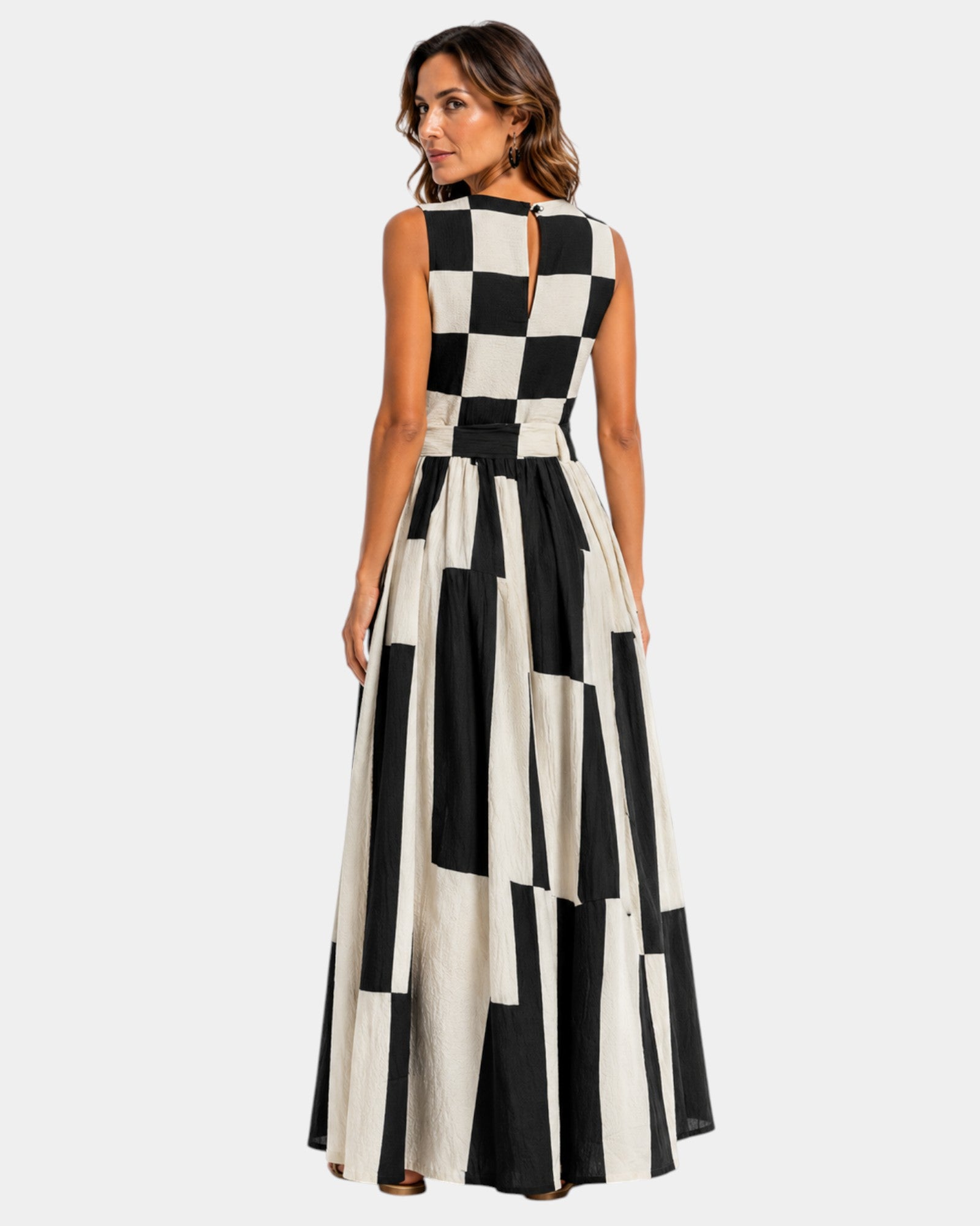 Angelica | Robe sans manches à carreaux