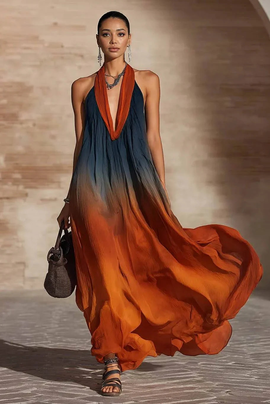 Paula | Robe Longue Élégante Dégradé