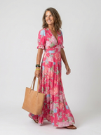 Césarie | Robe longue à fleurs