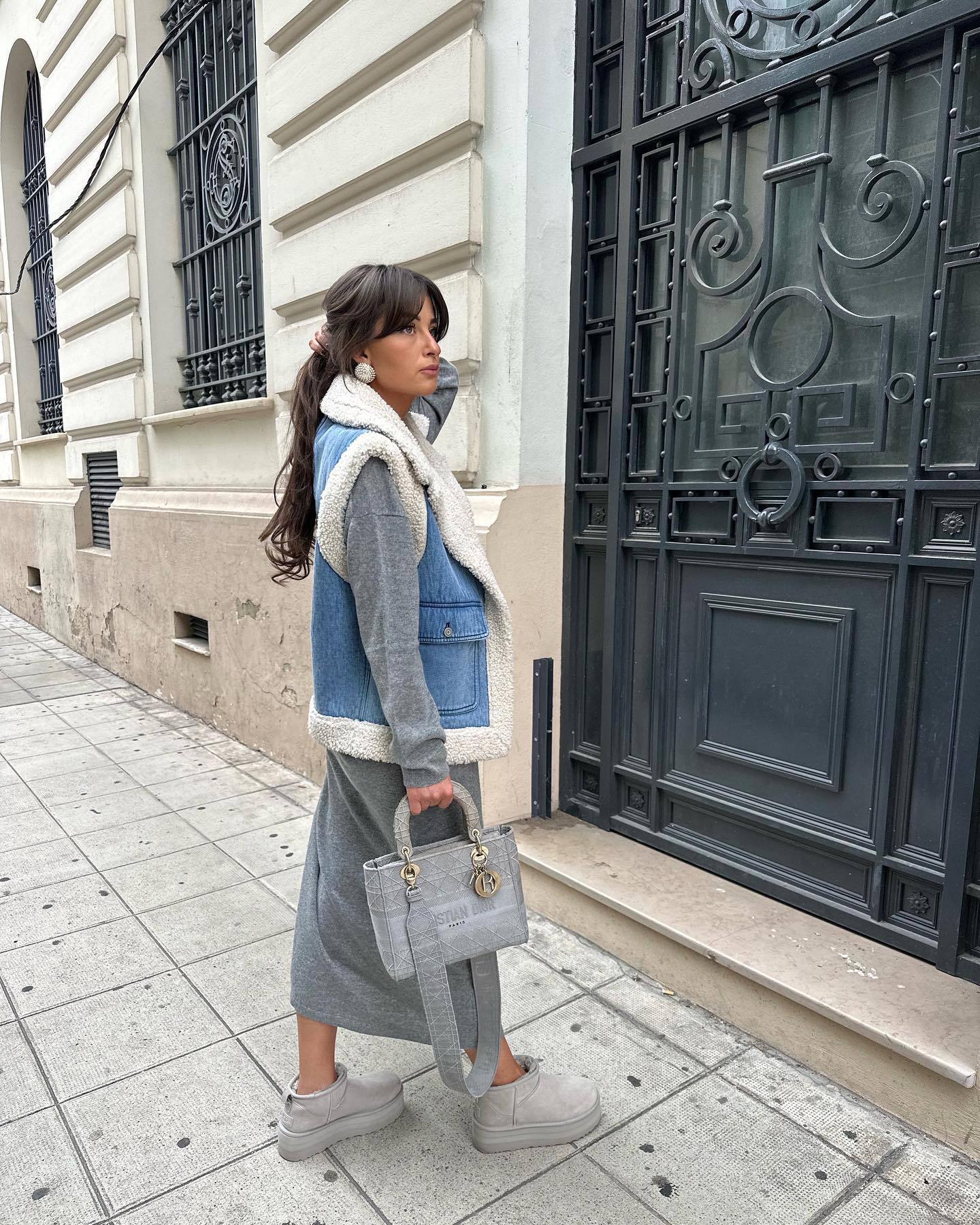 Sylianne | Gilet en denim vintage avec doublure en fourrure
