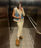 Sylianne | Gilet en denim vintage avec doublure en fourrure