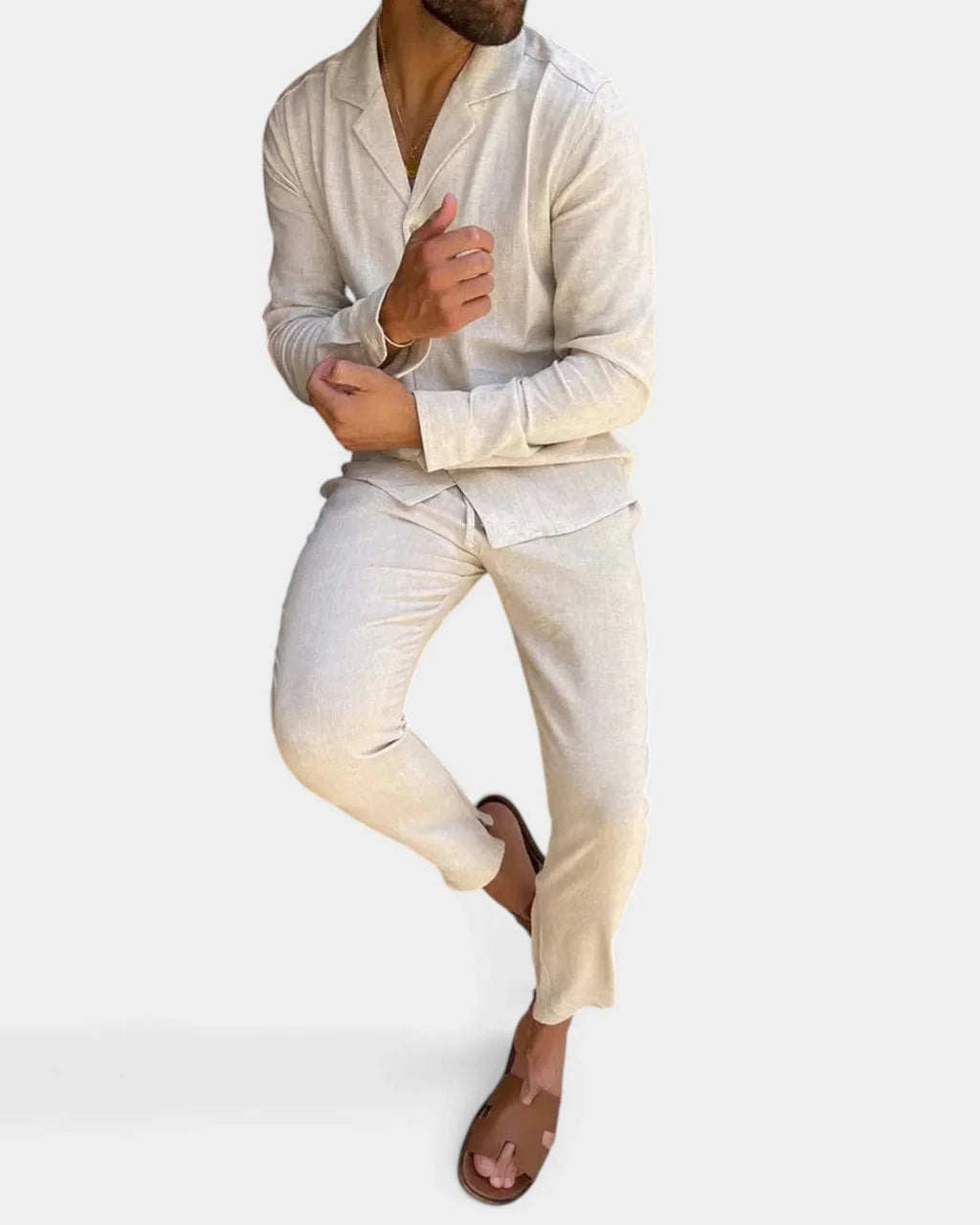 Marcel | Ensemble pantalon et chemise effet lin