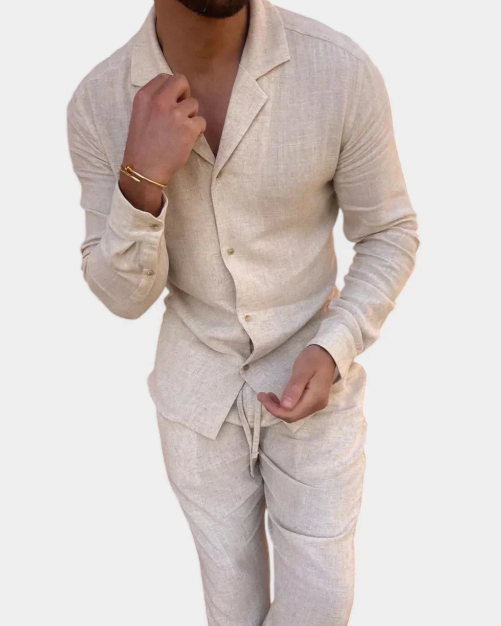 Marcel | Ensemble pantalon et chemise effet lin