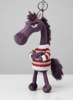 Cheval audacieux | Porte-clé violet et rouge