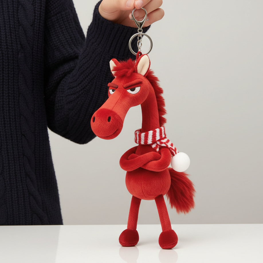 Cheval Audacieux | Porte-clés Rouge et Blanc